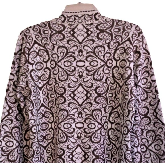 Peruvian Link Alpaca Collection Cardigan Womens Sz M Cocoa Cream Eclectic Jauja - Picture 9 of 16